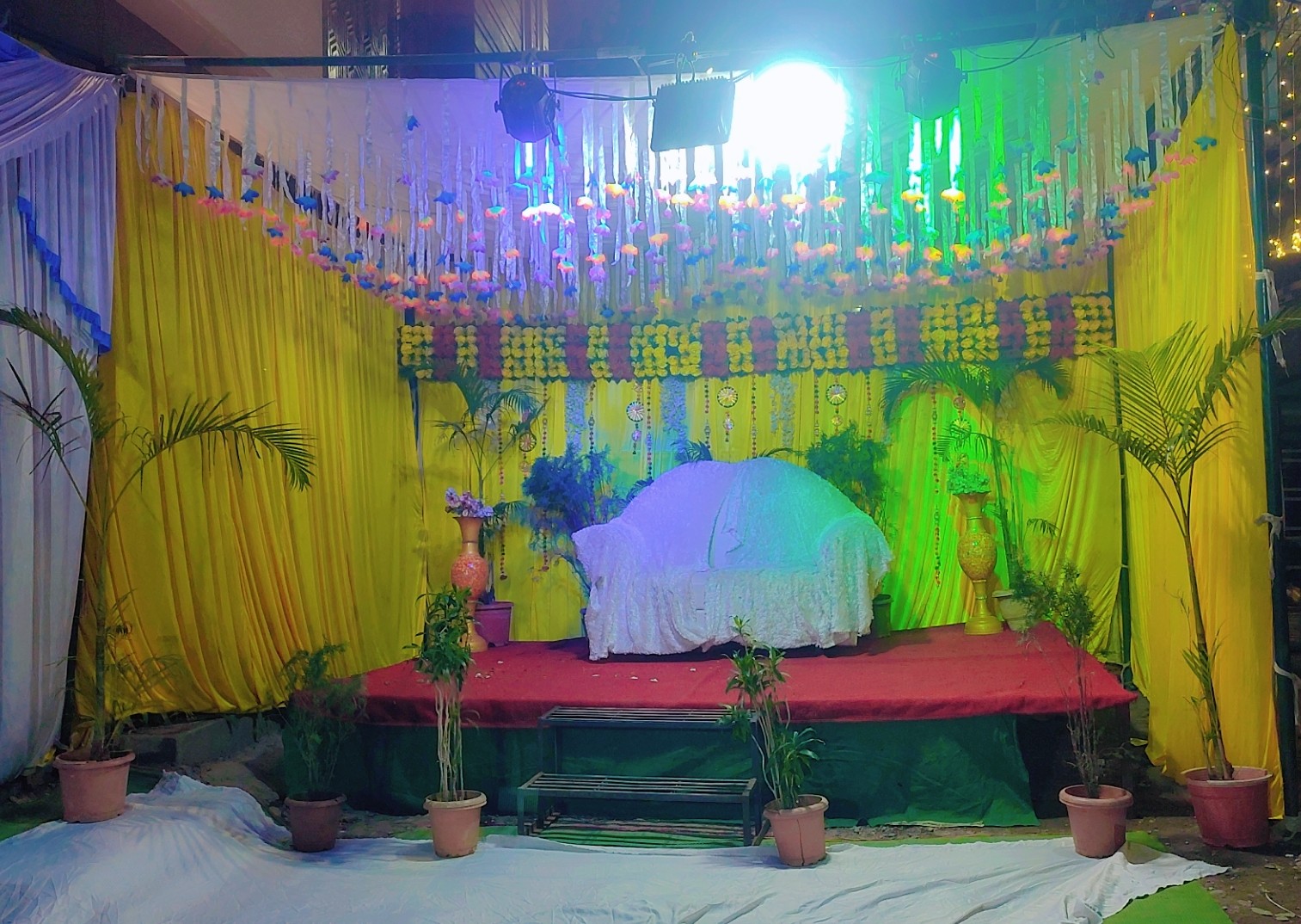Haldi ceremony stage setup